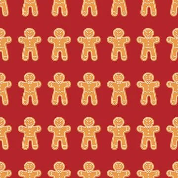 Ginger cookies seamless pattern. Stock Illustration