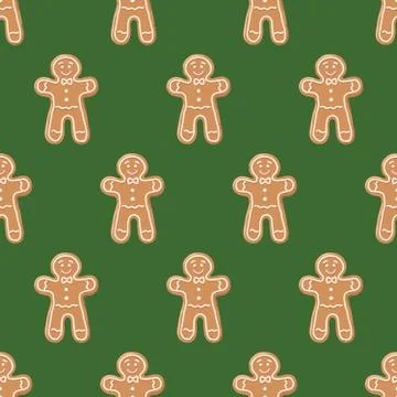Ginger cookies seamless pattern. Stock Illustration