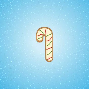 Ginger cookies in the shape of a mint stick. Stock Illustration
