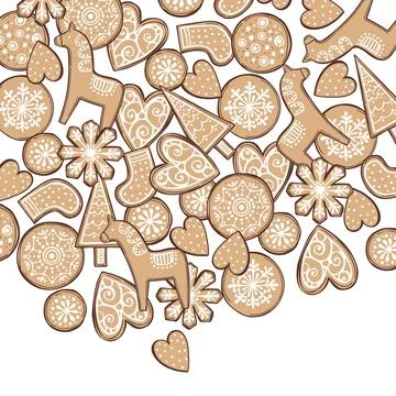 Ginger cookies.  Vector baclground. Stock Illustration