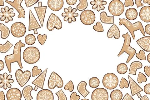 Ginger cookies.  Vector baclground. Stock Illustration