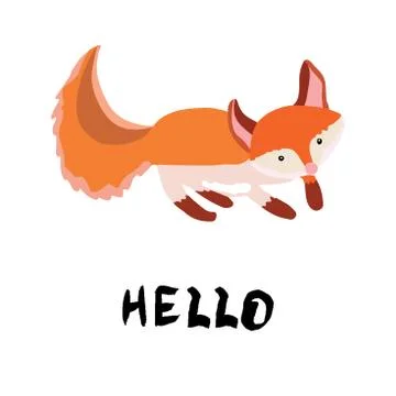 Ginger cute fox Stock Illustration