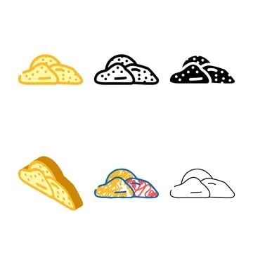 Ginger dried fruit diversity color icon vector Stock Illustration