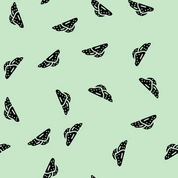 Ginger dried fruit glyph vector seamless pattern Illustrazione stock