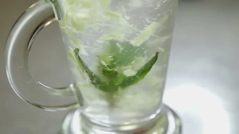 Ginger drink close up Stock Footage 87350944