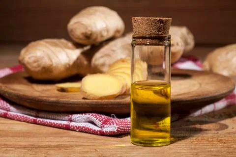 Ginger Essential oil Stock Photos