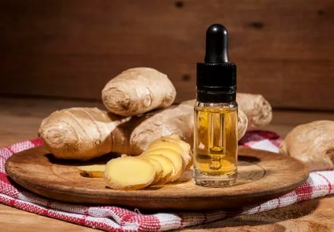 Ginger Essential oil Stock Photos