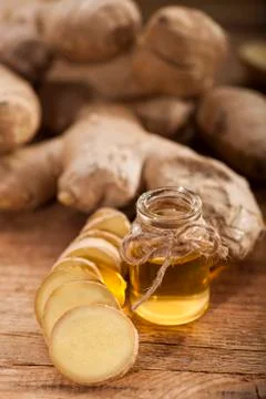 Ginger Essential oil Stock Photos
