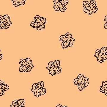 Ginger food herb vector seamless pattern Illustrazione stock