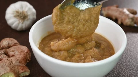 Ginger garlic paste 動画素材 308314866