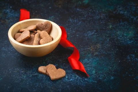 Ginger Heart shaped cookies for Valentine's Day Foto stock