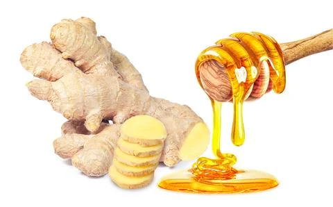 Ginger with honey Stock Photos