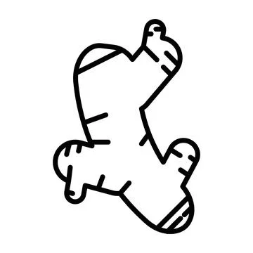 Ginger icon linear logo mark in black and white Stock Illustration