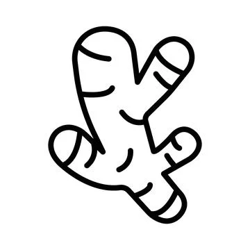 Ginger icon linear logo mark in black and white Stock Illustration