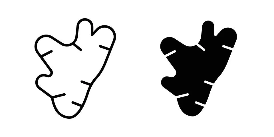 Ginger icon set. Vector EPS 10 Stock Illustration