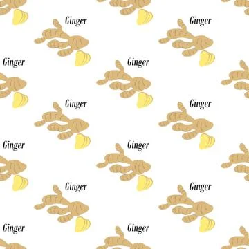 Ginger illustration seamless pattern Stock Illustration