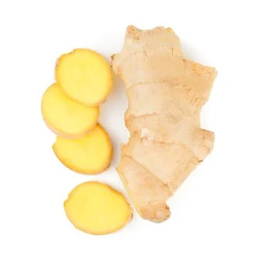 Ginger isolated on white background. Top view Stock Photos
