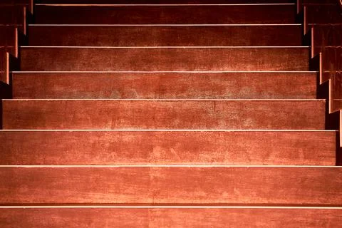 Ginger light brown staircase up down close up Stock Photos
