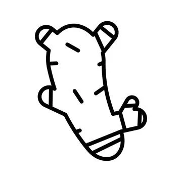 Ginger linear logo mark in black and white Stock Illustration