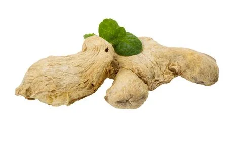 Ginger with mint leaf Stock Photos