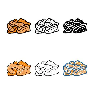 Ginger multistyle dried fruit color icon vector Stock Illustration