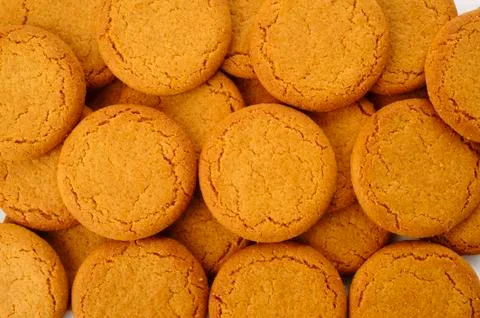 Ginger nut biscuts  background Stock Photos