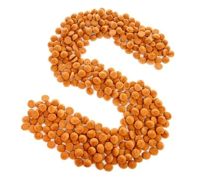 Ginger nuts, pepernoten, in the shape of letter s Stock Photos