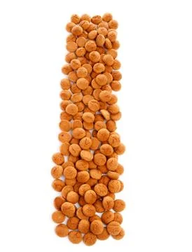 Ginger nuts, pepernoten, in the shape of letter i Foto stock