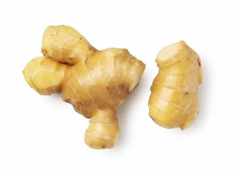 Ginger placed on a white background Stock Photos