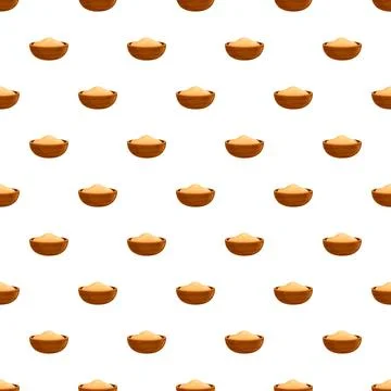 Ginger powder bowls seamless repeat pattern Stock Illustration
