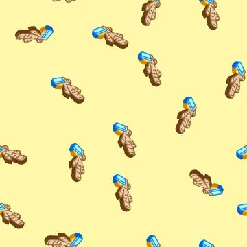 Ginger root ayurvedic herb isometric icon seamless pattern Stock Illustration