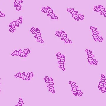 Ginger root ayurvedic herb line seamless pattern Stock Illustration