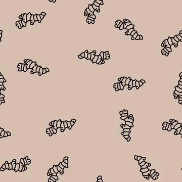 Ginger root ayurvedic herb vector seamless pattern Stock Illustration