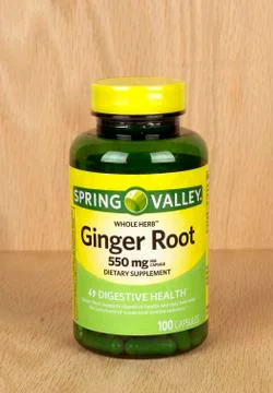 Ginger root capsules. Stock Photos