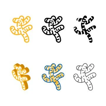Ginger root color icon vector simplified Stock Illustration