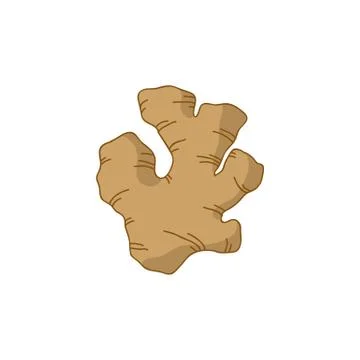 Ginger root doodle icon, vector color illustration Stock Illustration