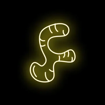 Ginger root glowing neon line art illustration Stock Illustration