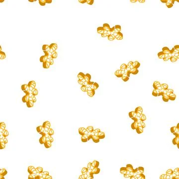 Ginger root glyph icon seamless pattern color Stock Illustration