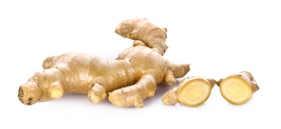 Ginger Root isolated on white background Stock Photos