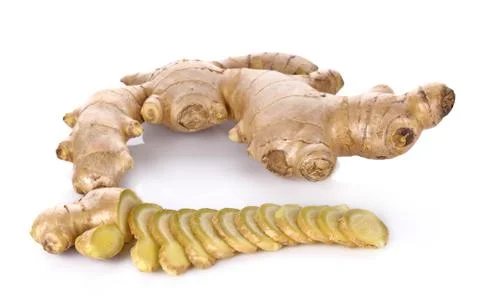 Ginger Root isolated on white background Stock Photos