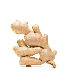 Ginger root isolated on white background Stock Photos