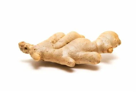 Ginger root isolated on white background Stock Photos