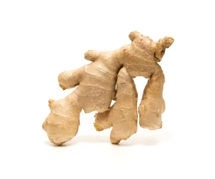 Ginger root isolated on white background Stock Photos