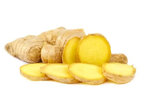 Ginger root isolated on a white background Stock Photos