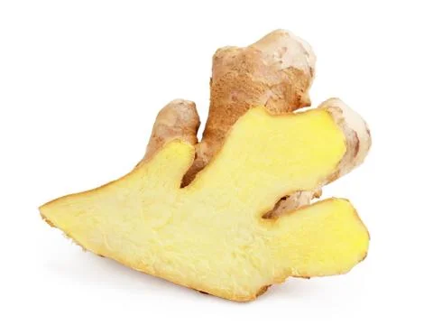 Ginger root isolated on white background Stock Photos