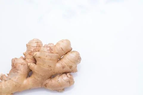 Ginger root isolated on white background, top view Stock Photos
