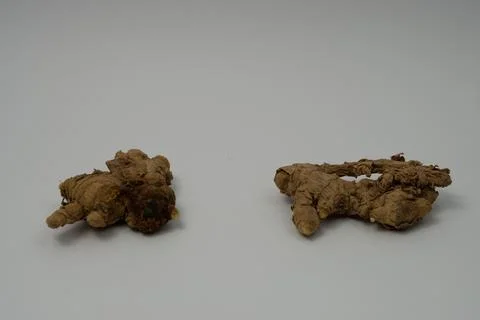 Ginger root isolated on white background Stock Photos