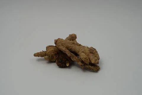 Ginger root isolated on white background Stock Photos