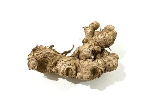 Ginger root isolated on white background Stock Photos