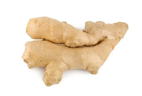 Ginger root isolated on a white Stock Photos
